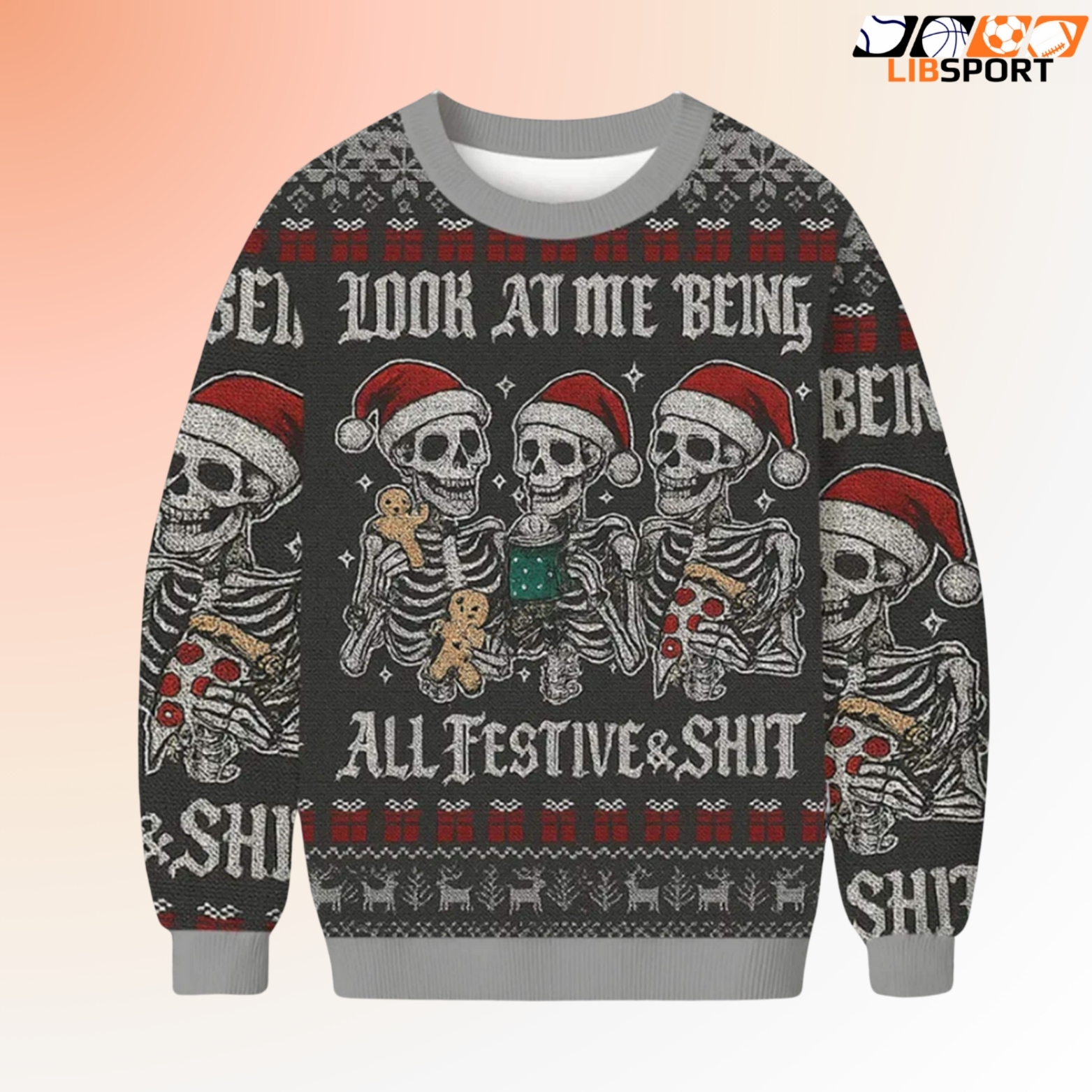 Look At Me Being All Festive Sweatshirt, Xmas Skeleton Ugly Jumper, Funny Christmas Skeleton Shirt